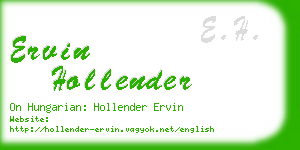 ervin hollender business card